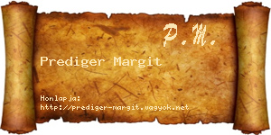 Prediger Margit névjegykártya